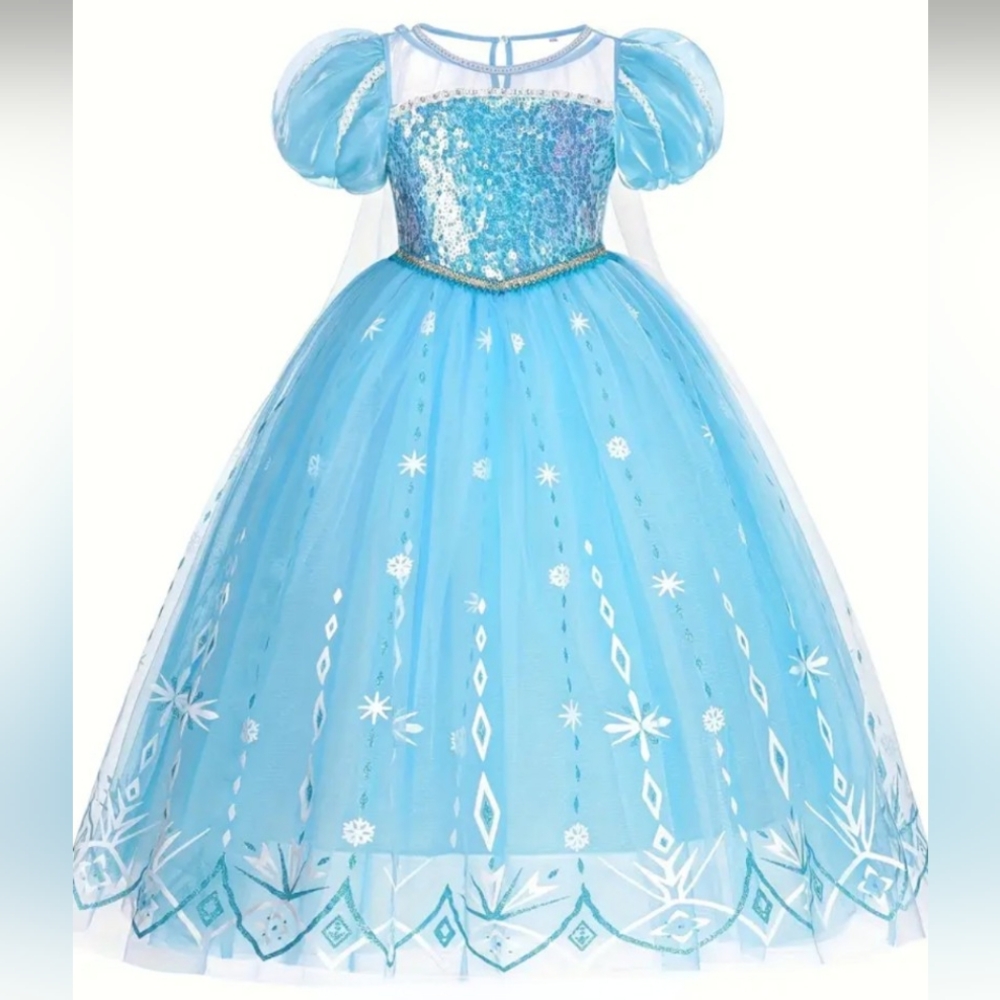 Light Blue Princess Gown w/Detachable Cape
